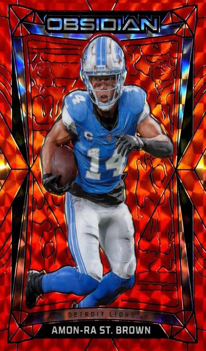2024 Panini Obsidian Football International Orange Mosaic Amon-Ra St. Brown #62