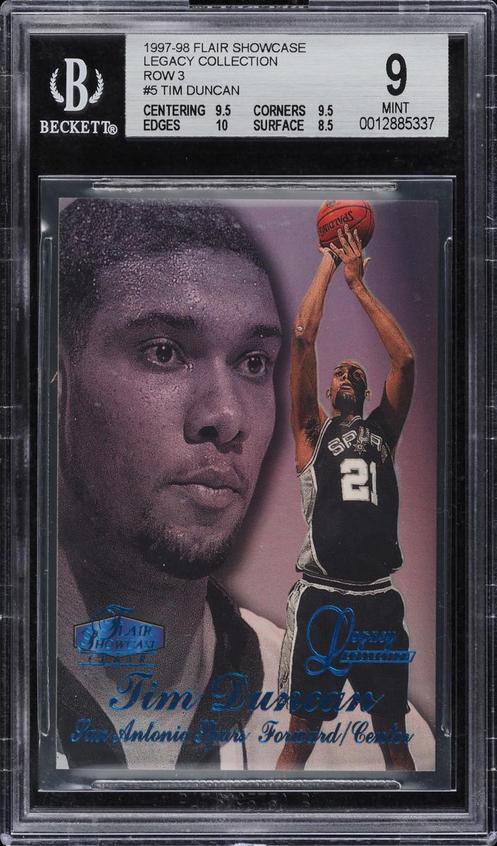 1997 Flair Showcase Basketball Row 3 Tim Duncan #5 PSA 8.5