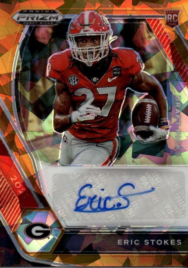 2021 Panini Prizm Draft Picks Football Orange Ice Eric Stokes #DPA-ERS