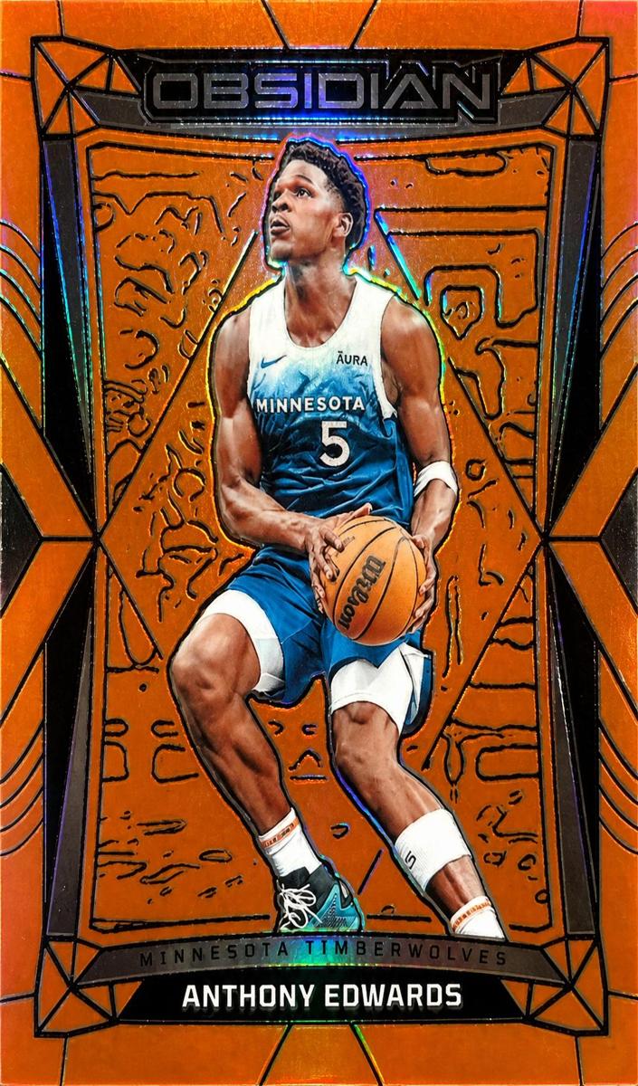 2023 Panini Obsidian Basketball Electric Etch Orange Flood Anthony Edwards #168
