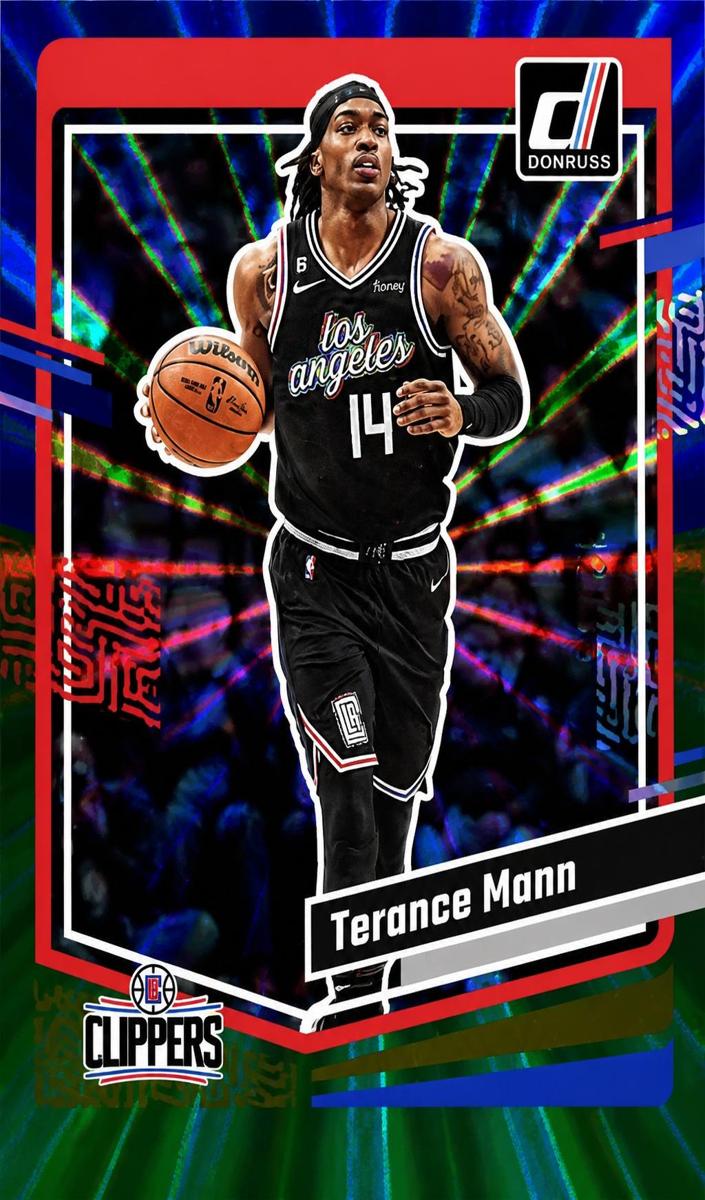 2023 Panini Donruss Basketball Holo Blue and Green Laser Terance Mann #79