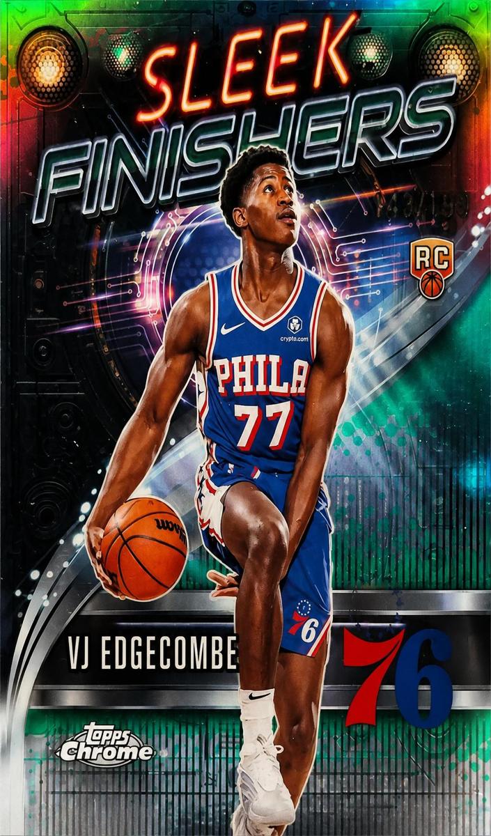 2025 Topps Chrome Basketball Aqua Refractor VJ Edgecombe #SF-23 PSA 10