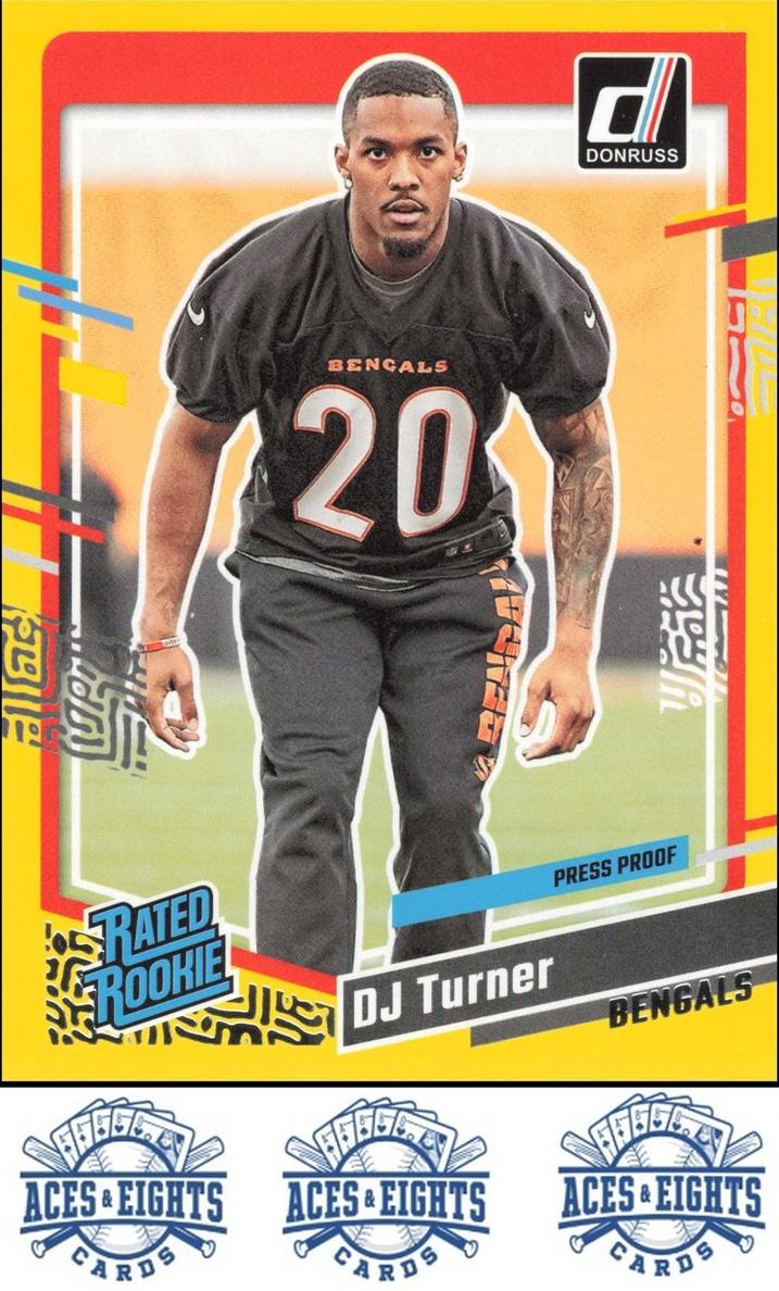 2023 Panini Donruss Football Press Proof Yellow DJ Turner #319