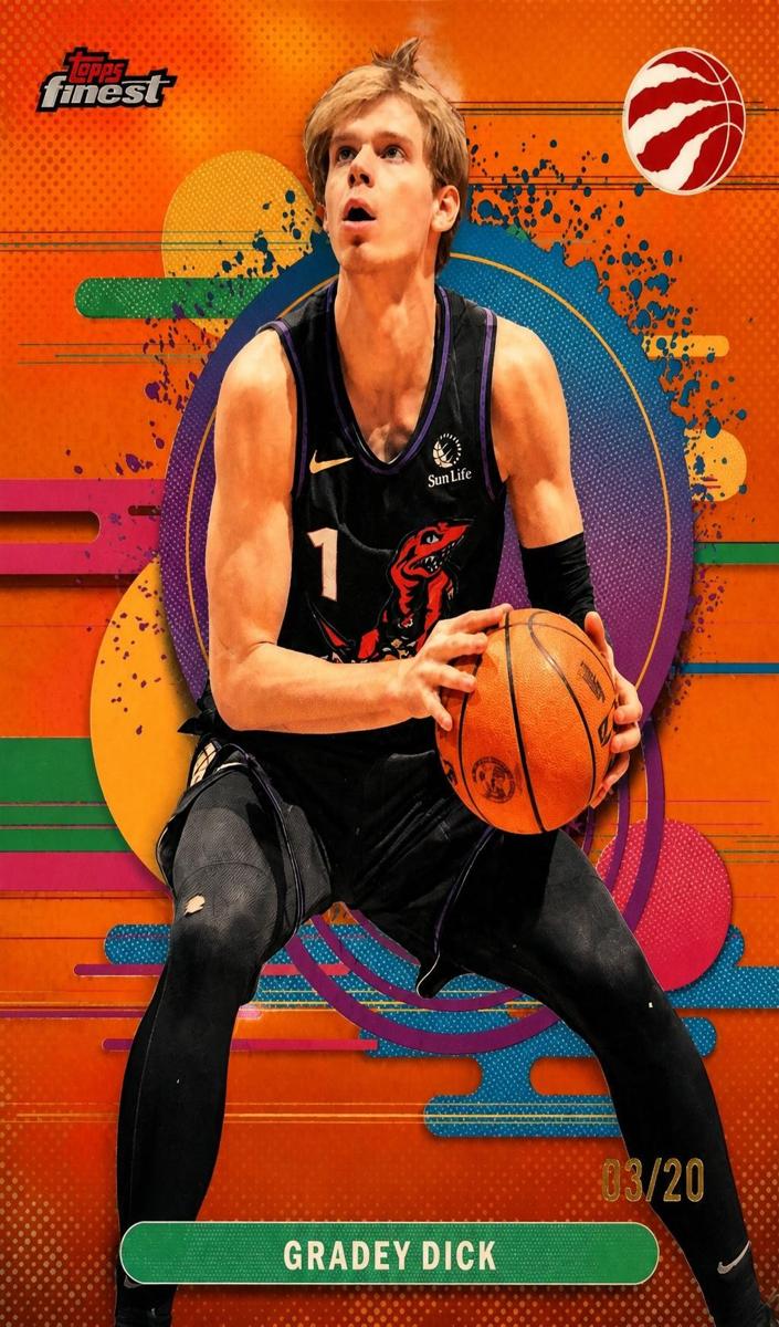 2025 Topps Finest Basketball Orange Refractor Gradey Dick #142