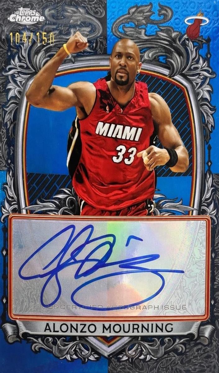 2025 Topps Chrome Basketball Blue Refractor Alonzo Mourning #SS-AM PSA 9