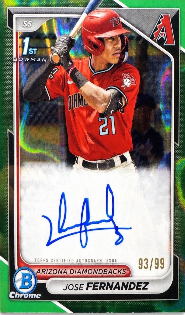 2024 Bowman Chrome Baseball Green Lava Jose Fernandez #CPA-JF