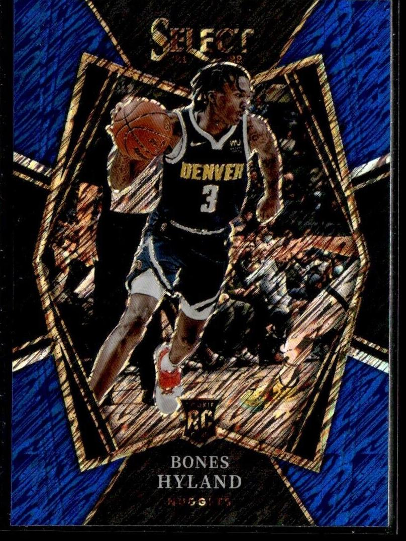 2021 Panini Select Basketball Blue Shimmer Bones Hyland #174