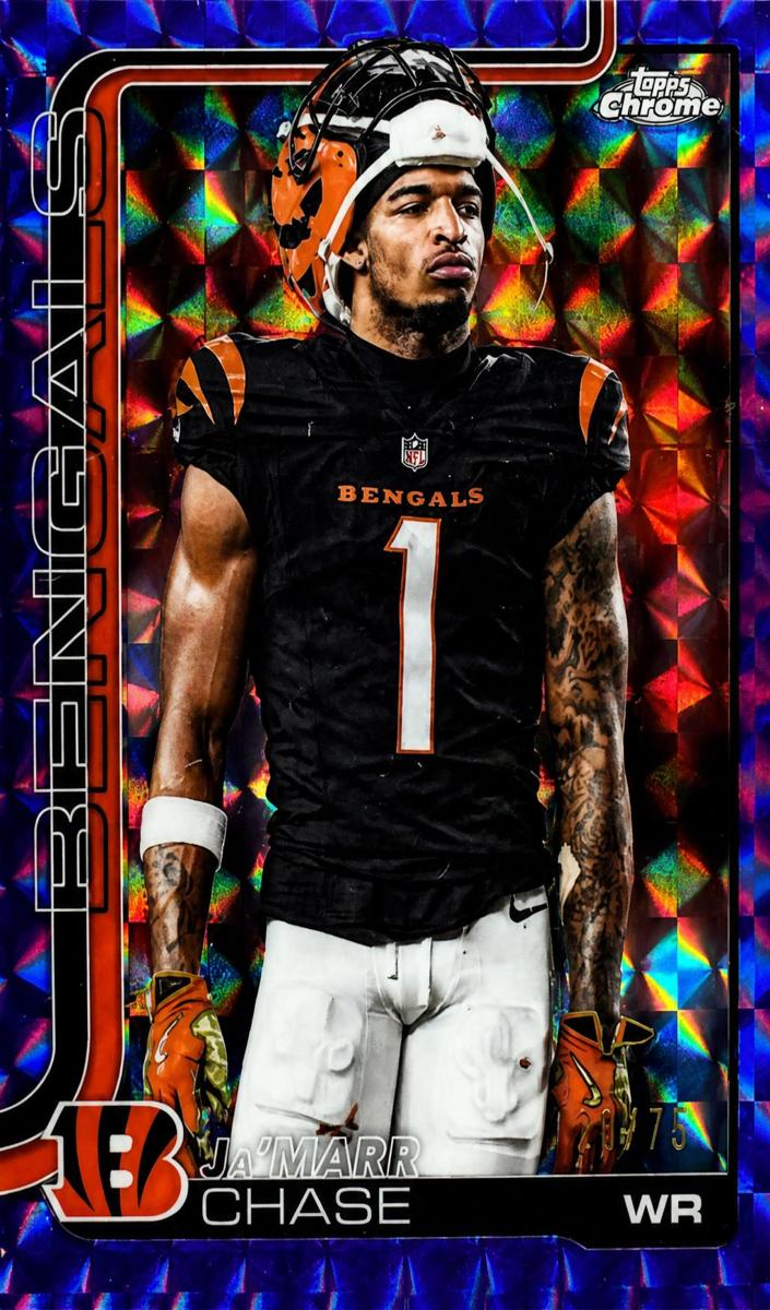 2025 Topps Chrome Football Purple Geometric Refractor Ja'Marr Chase #58