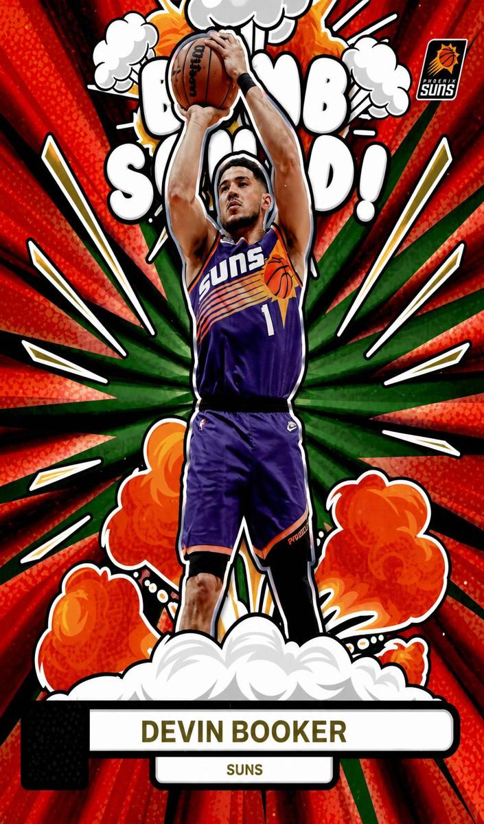 2023 Panini Donruss Basketball Holo Red and Green Laser Devin Booker #5 PSA 10