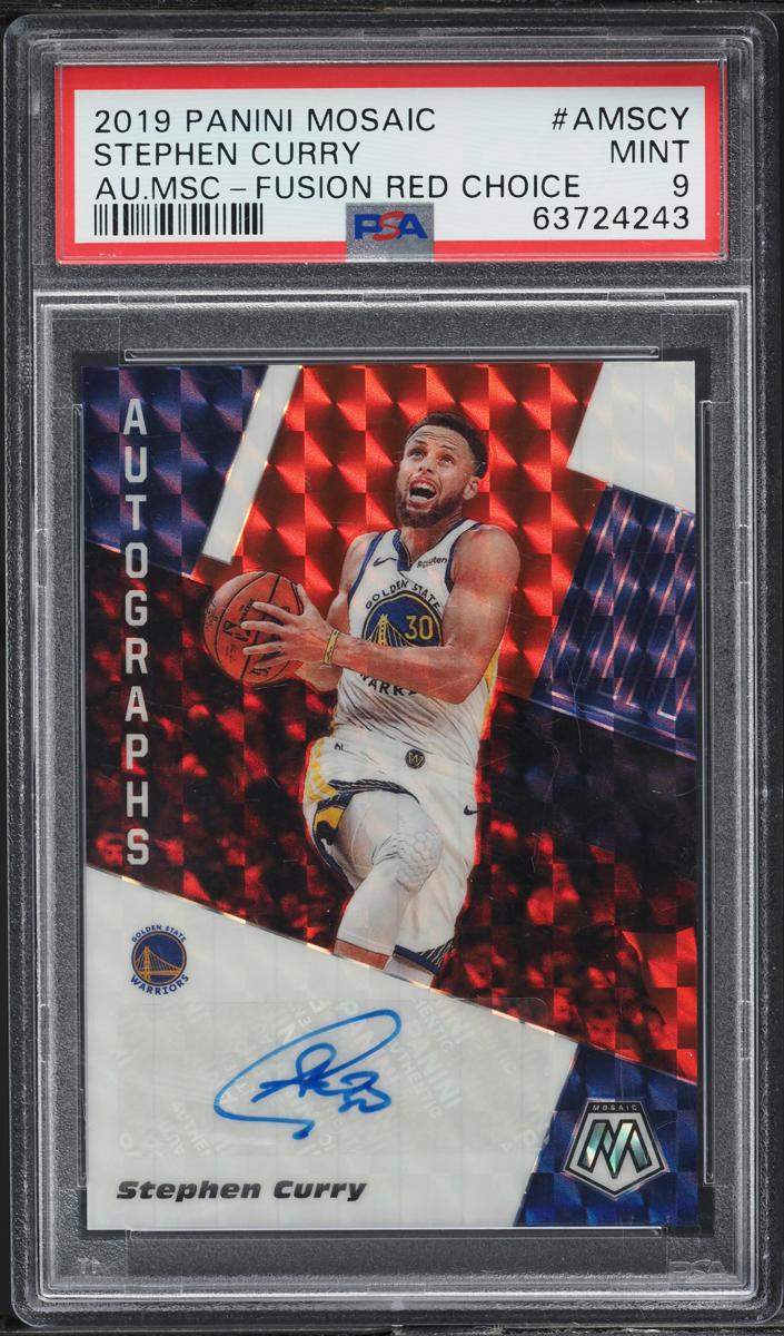 2019 Panini Mosaic Basketball Choice Fusion Red Stephen Curry #AM-SCY BGS 9.5