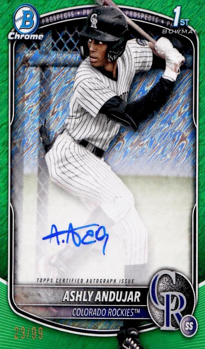 2025 Bowman Chrome Prospects Baseball Green Shimmer Ashly Andujar #CPA-AA