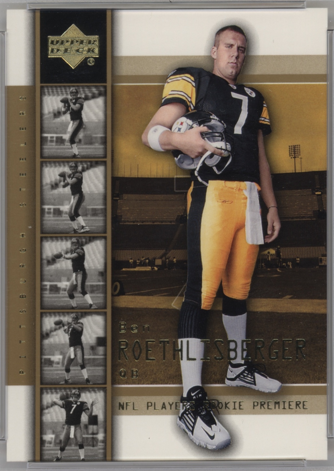 2004 Upper Deck Rookie Premiere Football Gold Ben Roethlisberger #2 PSA 10