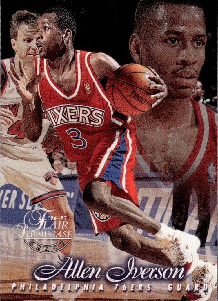 1996 Flair Showcase Basketball Row 1 Allen Iverson #3 PSA 9