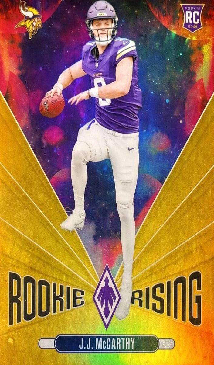 2024 Panini Phoenix Football Gold J.J. McCarthy #RR-JMY PSA 9