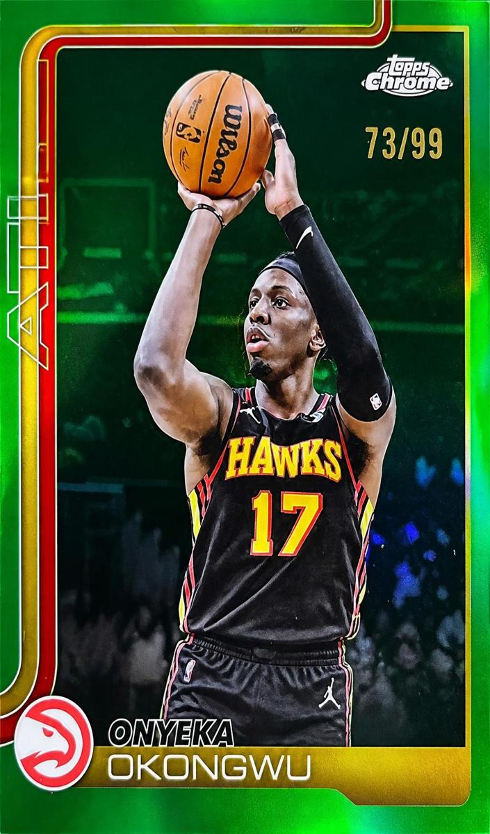 2025 Topps Chrome Basketball Green Refractor Onyeka Okongwu #21