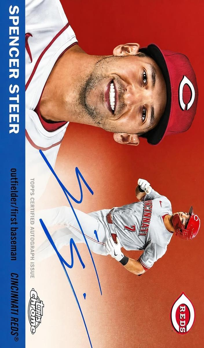 2025 Topps Chrome Platinum Baseball Spencer Steer #CPA-SS