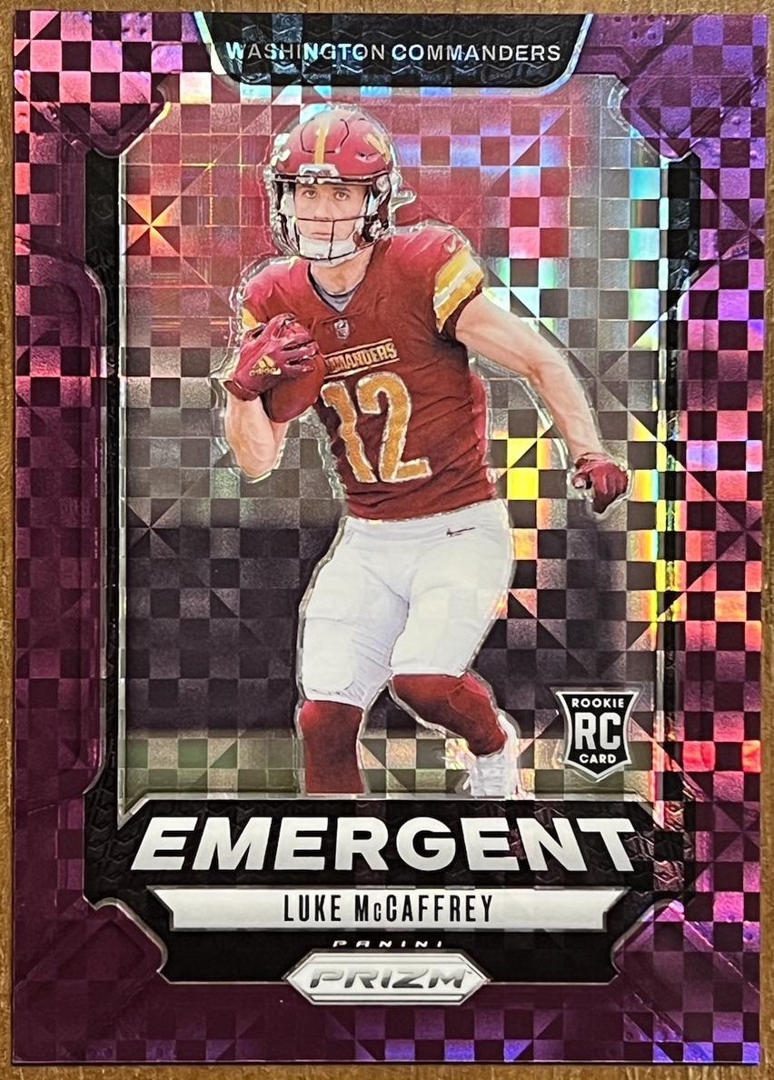 2024 Panini Prizm Football Purple Power Luke McCaffrey #14