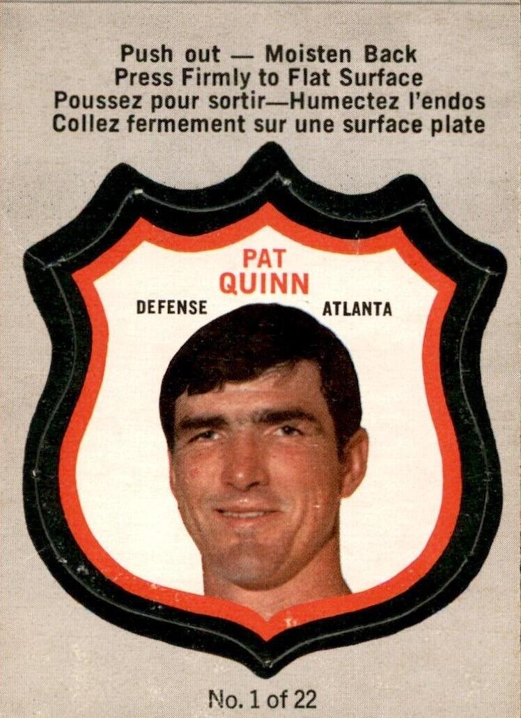 1972 O-Pee-Chee Players Crests Hockey Pat Quinn #1