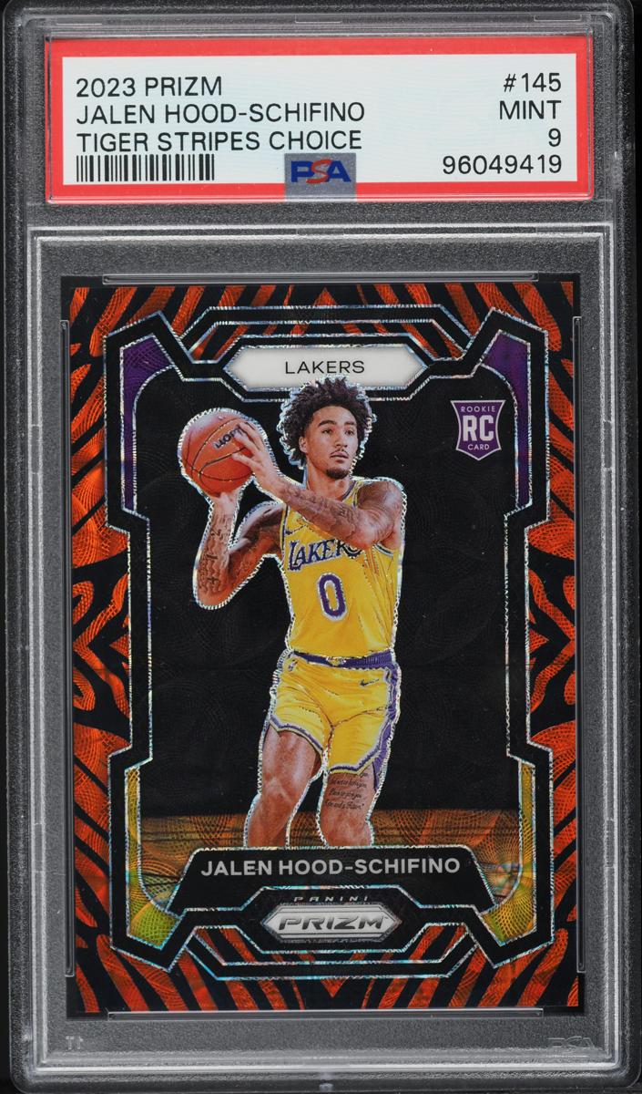 2023 Panini Prizm Basketball Choice Tiger Stripe Jalen Hood-Schifino #145 PSA 8.5