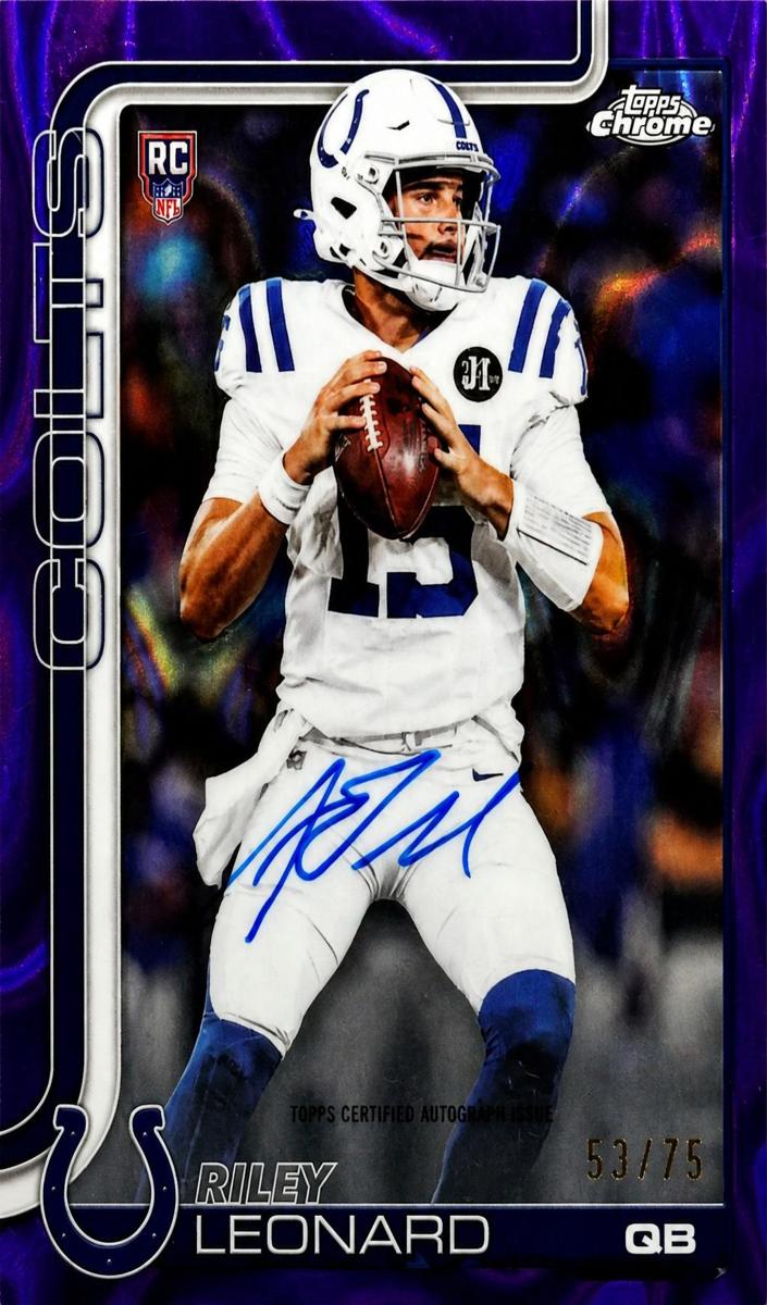2025 Topps Chrome Football Purple Lava Refractor Riley Leonard #RA-RL