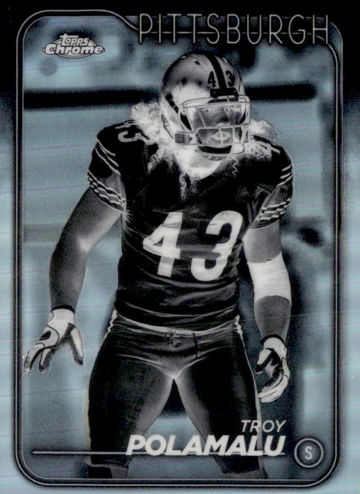 2024 Topps Chrome Football Negative Refractor Troy Polamalu #162