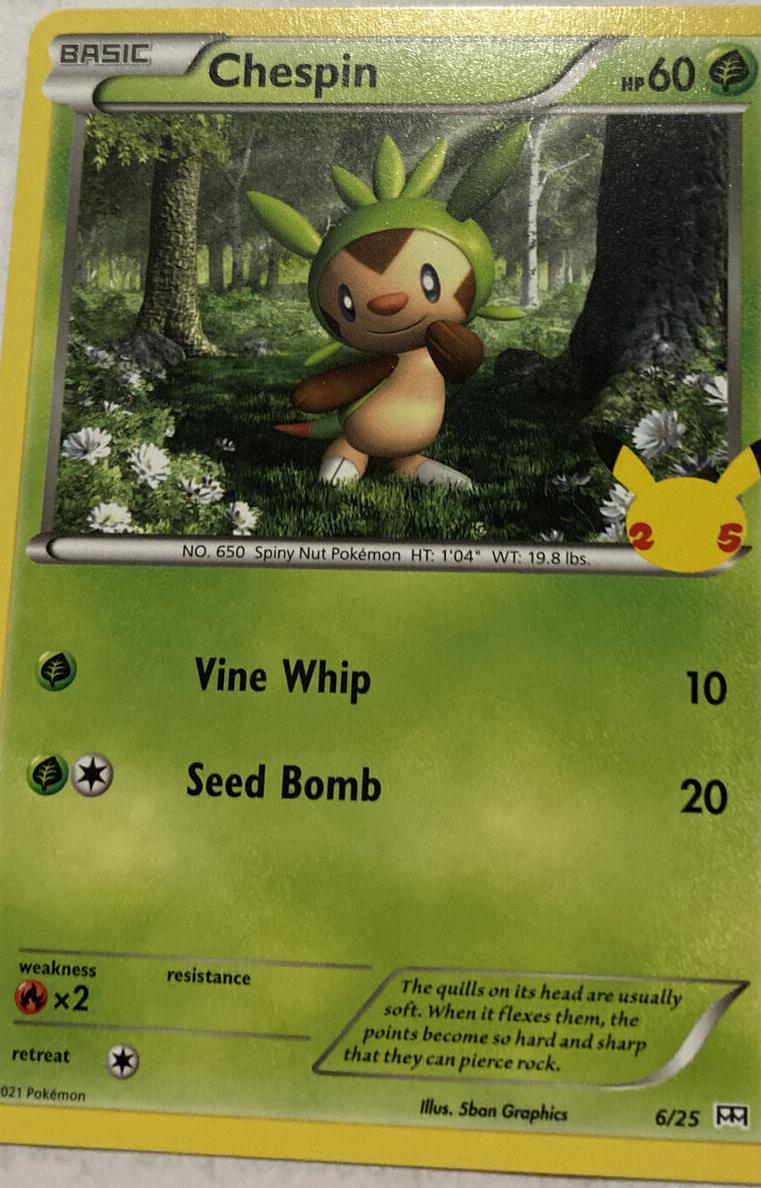 2021 Pokemon McDonald's 25th Anniversary Chespin #6