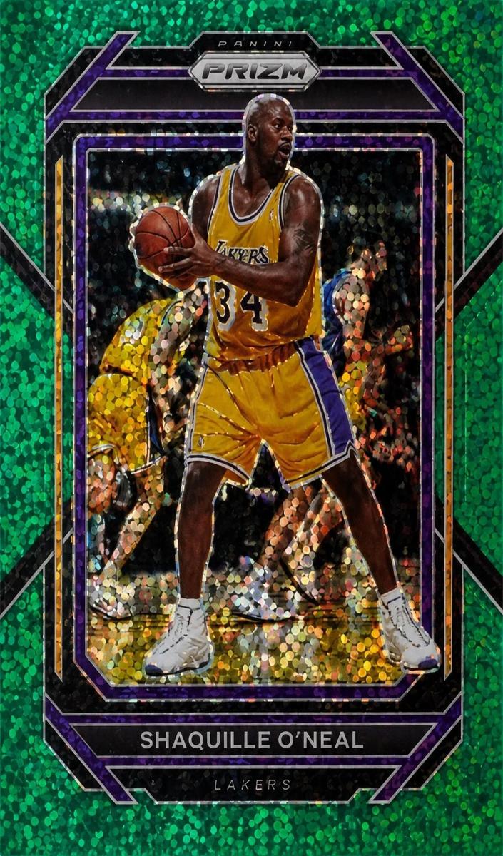 2022 Panini Prizm Basketball Green Sparkle Shaquille O'Neal #297