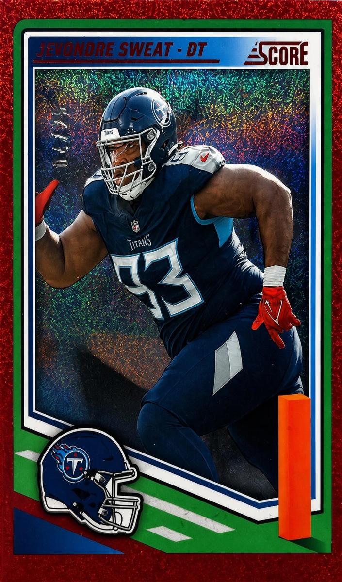 2025 Panini Score Football Dots Red T'Vondre Sweat #91