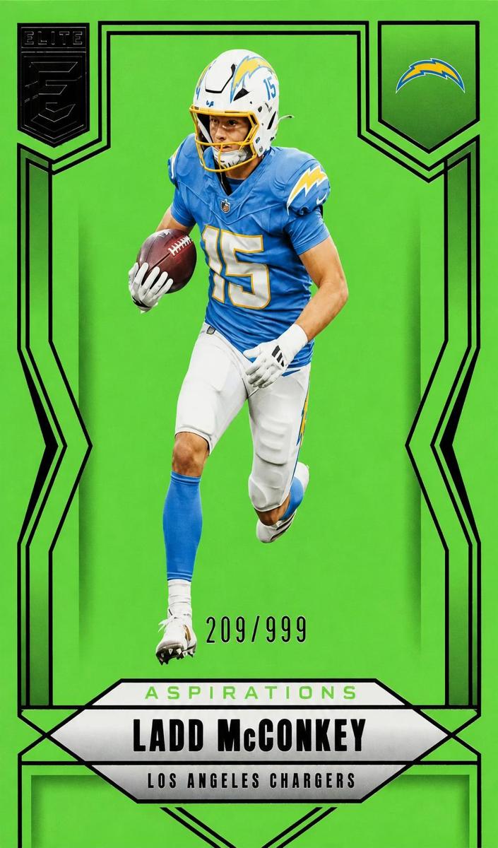 2025 Donruss Elite Football Aspirations Lime Green Ladd McConkey #38