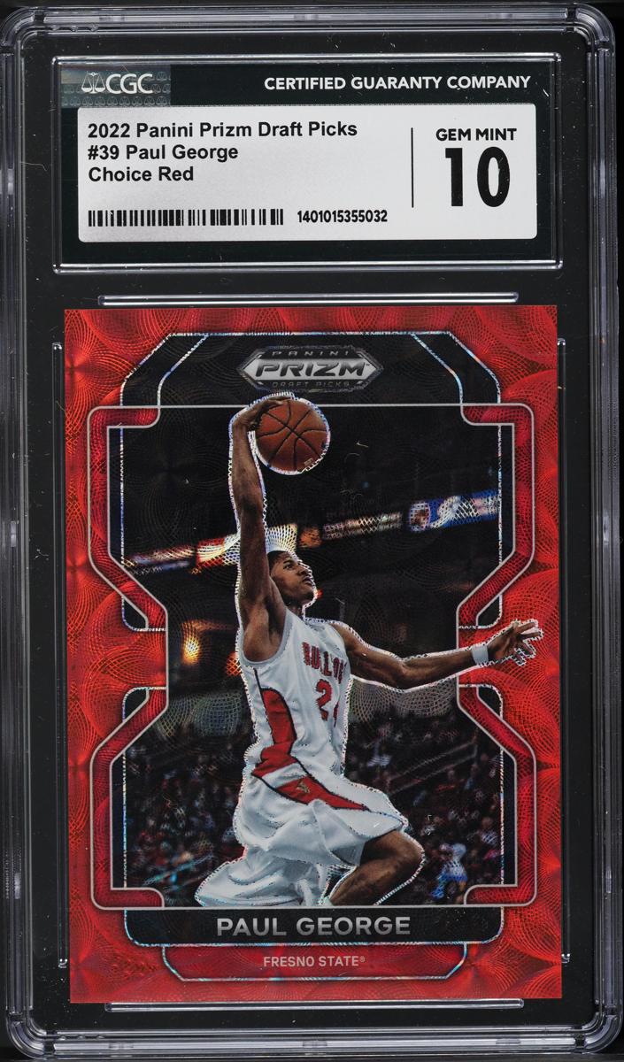 2022 Panini Prizm Draft Picks Basketball Choice Red Paul George #39 CGC 10