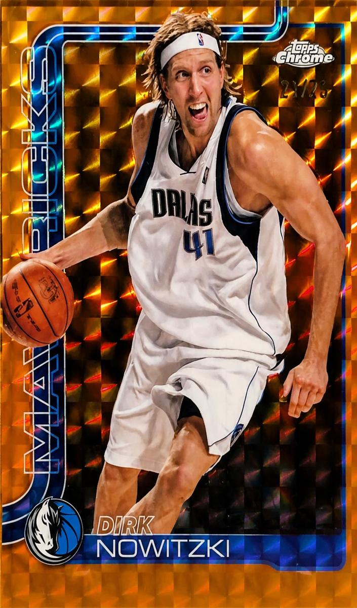 2025 Topps Chrome Basketball Geometric Orange Refractor Dirk Nowitzki #246