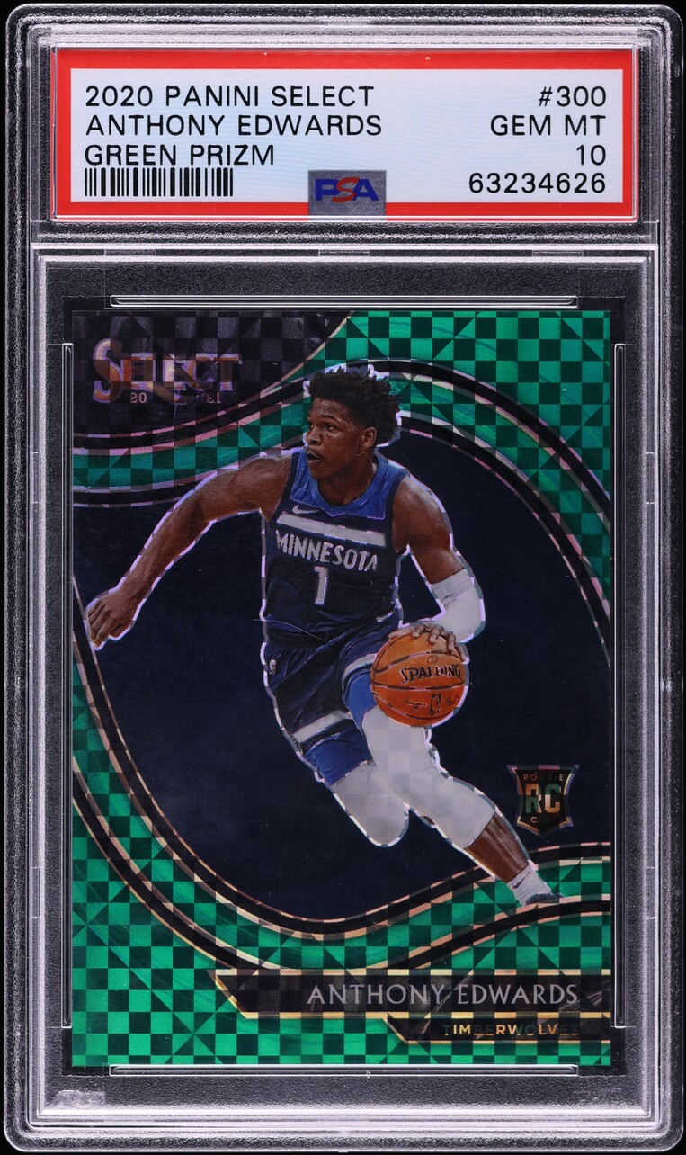 2020 Panini Select Basketball Green Anthony Edwards #300