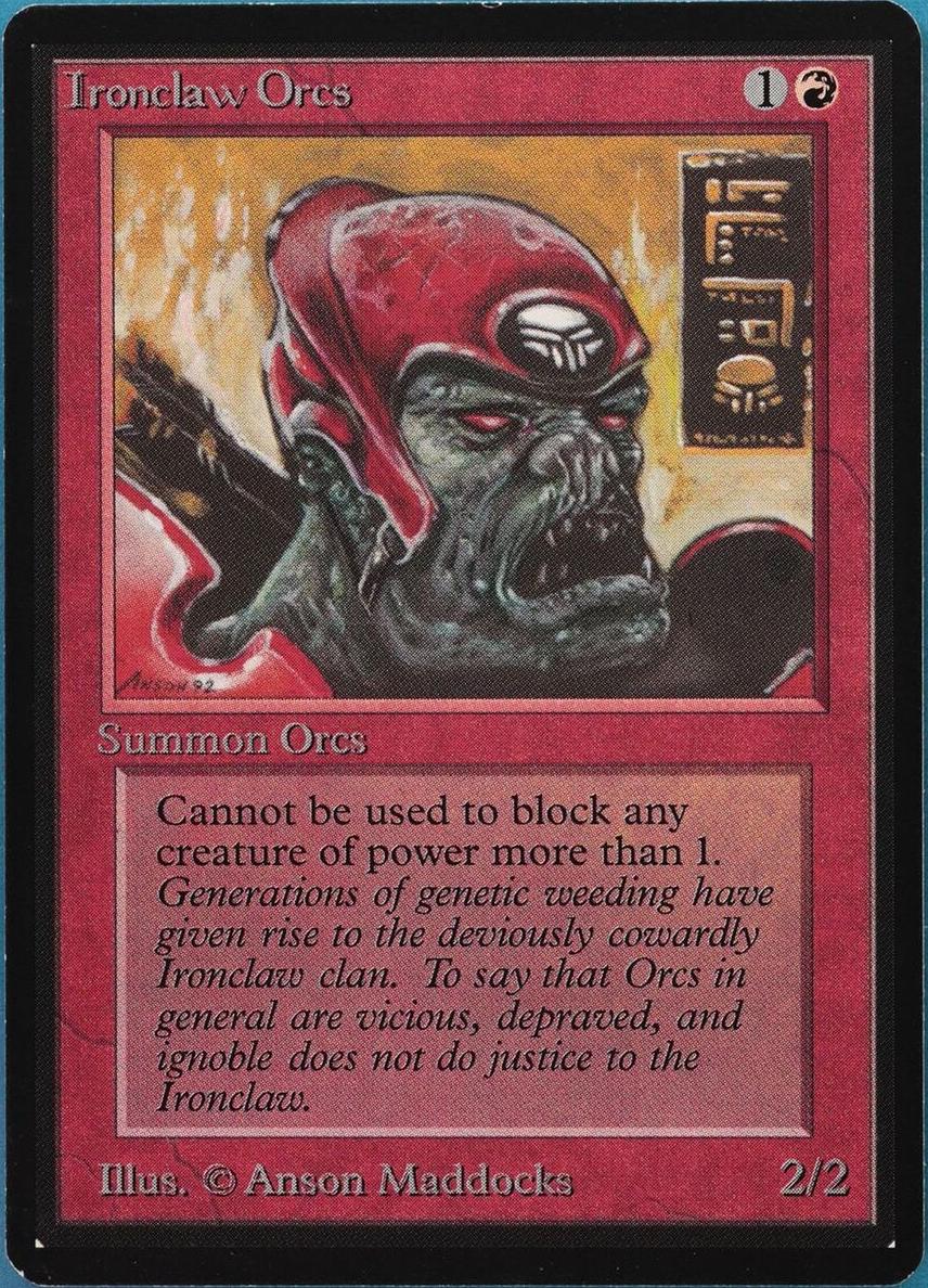1993 Magic The Gathering Beta Ironclaw Orcs #NNO