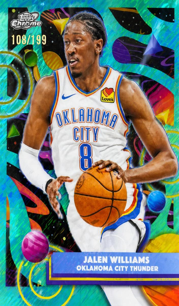2025 Topps Cosmic Chrome Basketball Aqua Equinox Refractor Jalen Williams #130