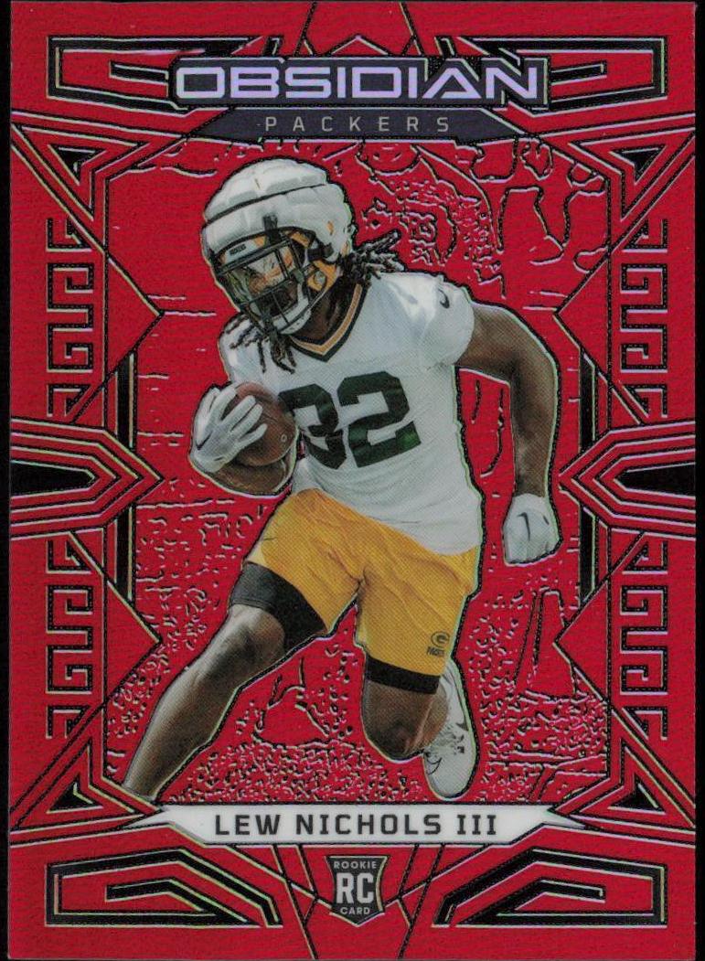 2023 Panini Obsidian Football Asia Electric Etch Red Flood Lew Nichols III #139