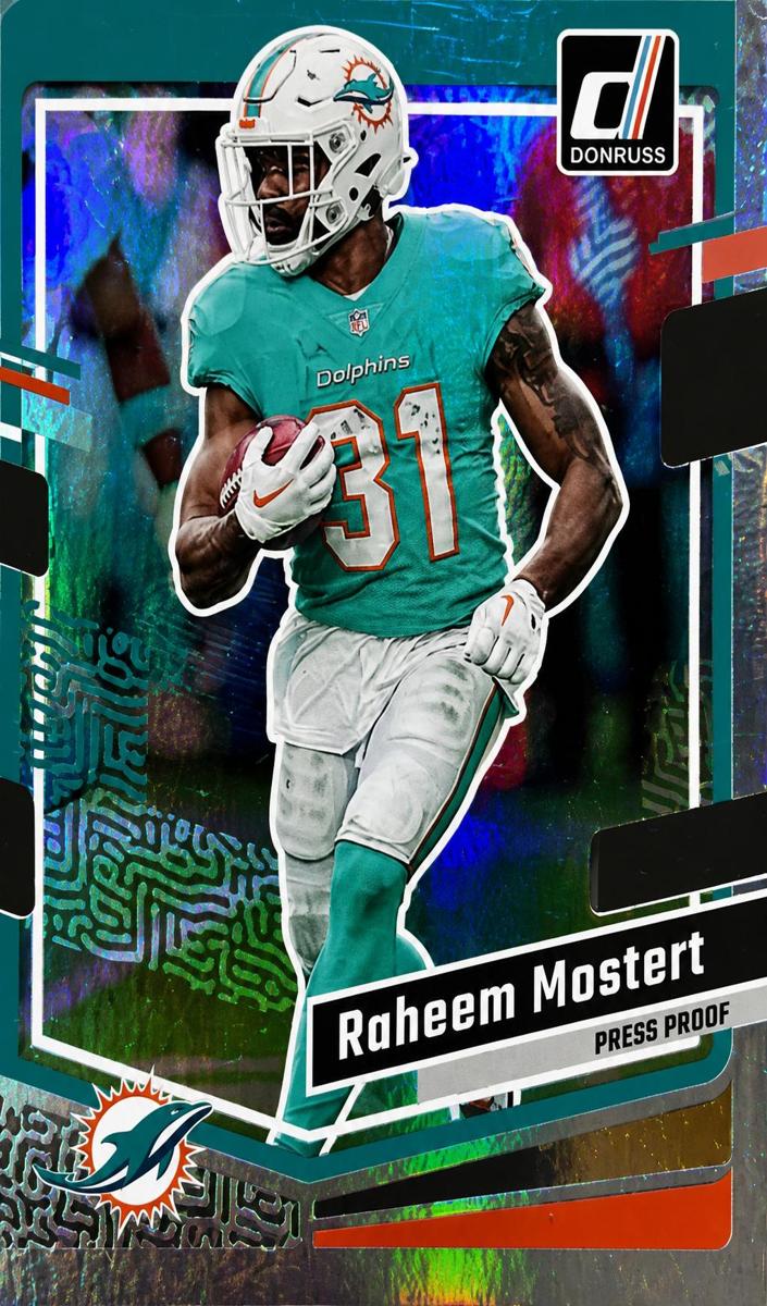 2023 Panini Donruss Football Press Proof Silver Die-Cut Raheem Mostert #189