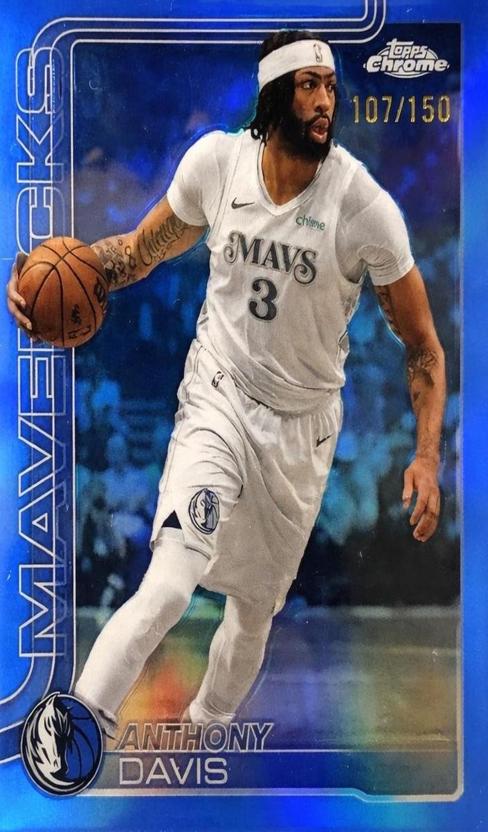 2025 Topps Chrome Basketball Blue Refractor Anthony Davis #96 PSA 8