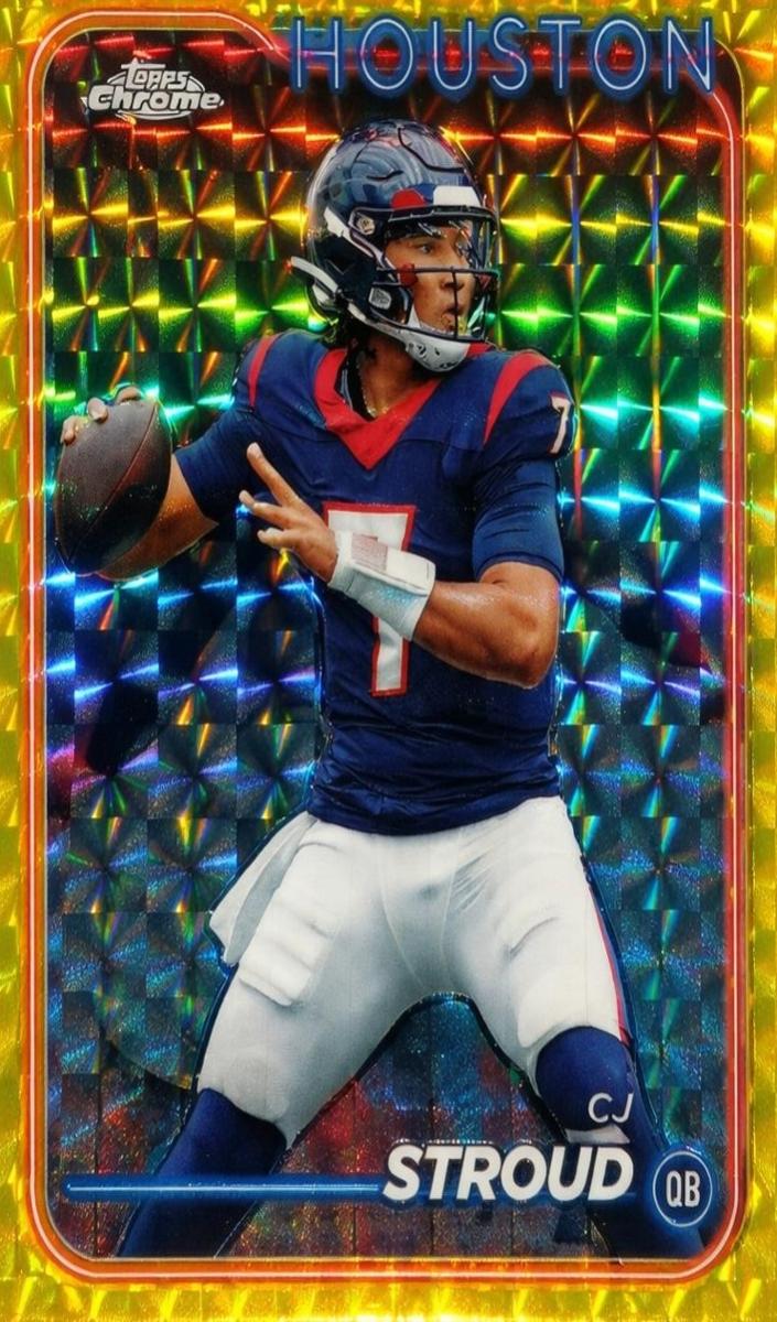 2024 Topps Chrome Football Yellow Geometric Refractor C.J. Stroud #83