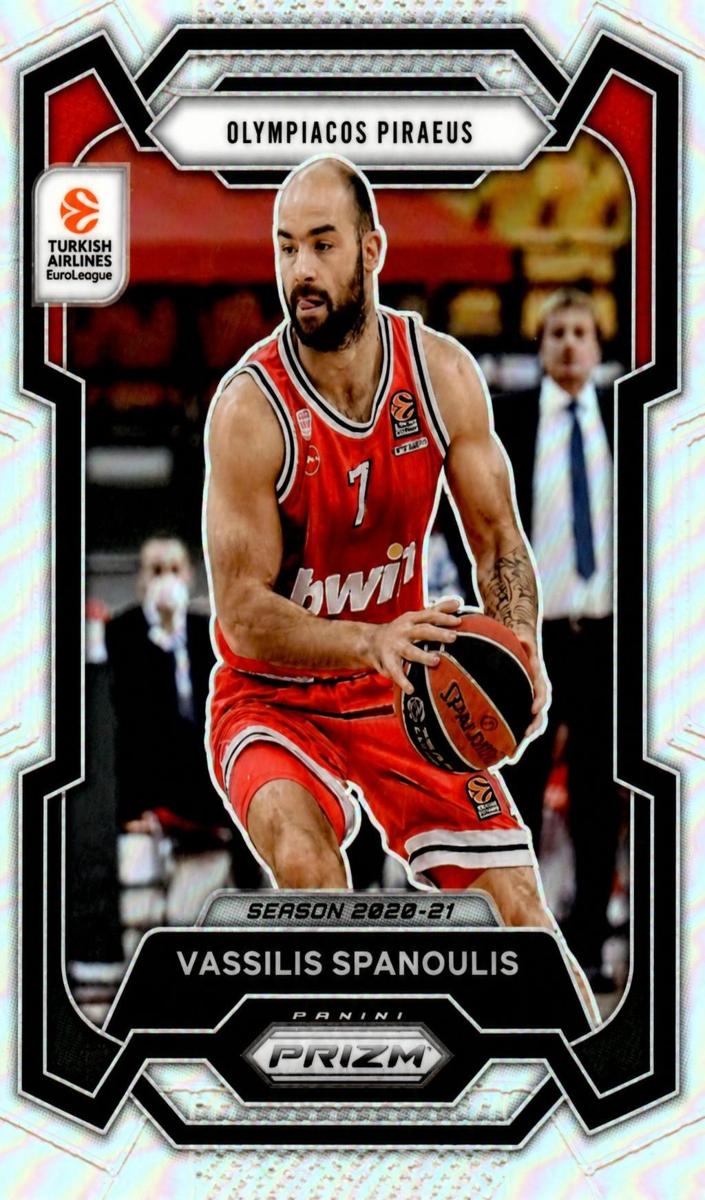 2023 Panini Prizm Turkish Airlines EuroLeague Basketball Silver Vassilis Spanoulis #17