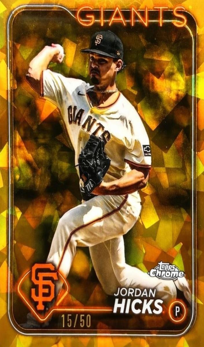 2024 Topps Chrome Update Sapphire Baseball Gold Jordan Hicks #USCS287