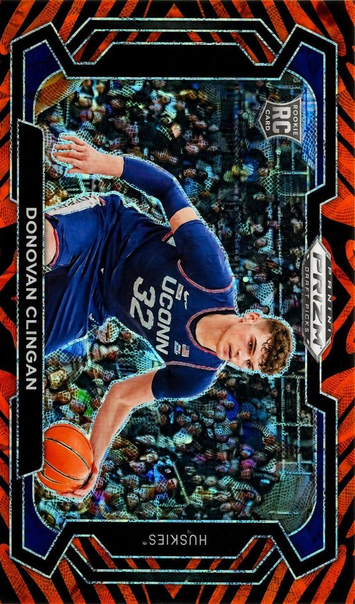 2024 Panini Prizm Draft Picks Basketball Tiger Stripe Donovan Clingan #95