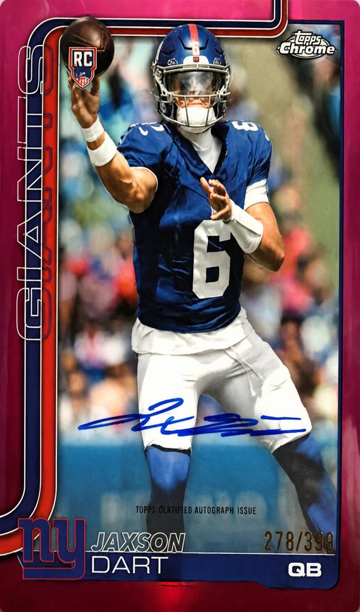 2025 Topps Chrome Football Magenta Refractor Jaxson Dart #RA-JD