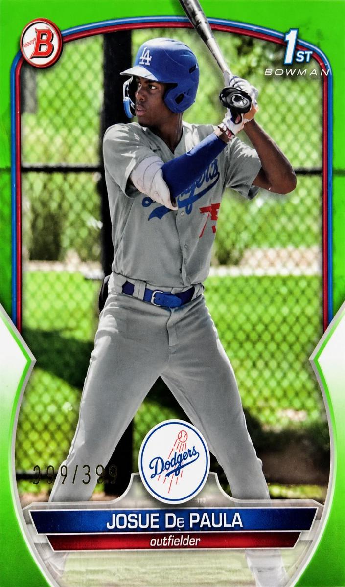 2023 Bowman Prospects Baseball Neon Green Josue De Paula #BP-111