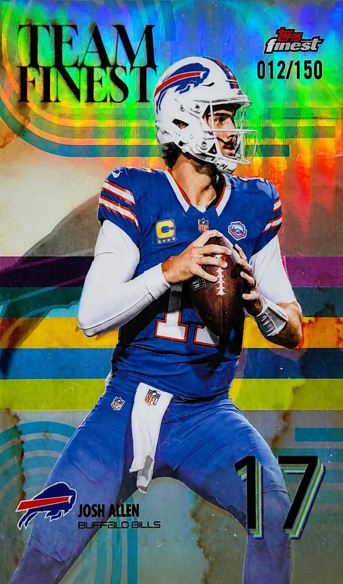 2025 Topps Finest Football Sky Blue Refractor Josh Allen #TF-1