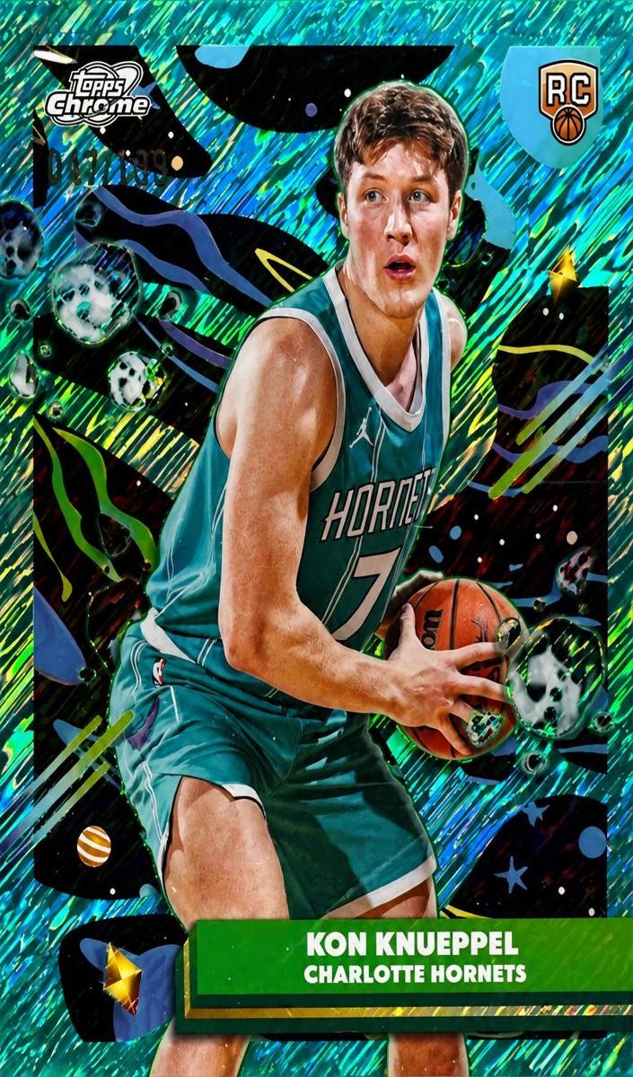 2025 Topps Cosmic Chrome Basketball Aqua Equinox Refractor Kon Knueppel #197