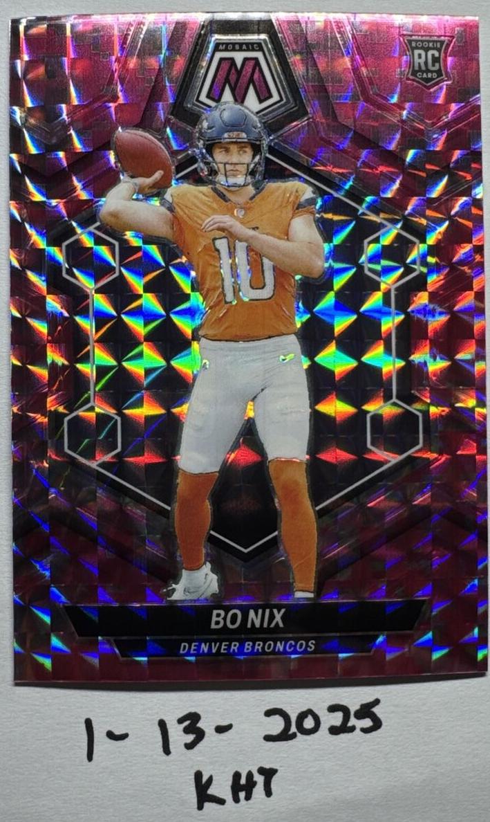2024 Panini Mosaic Football Camo Pink Bo Nix #312 SGC 9.5