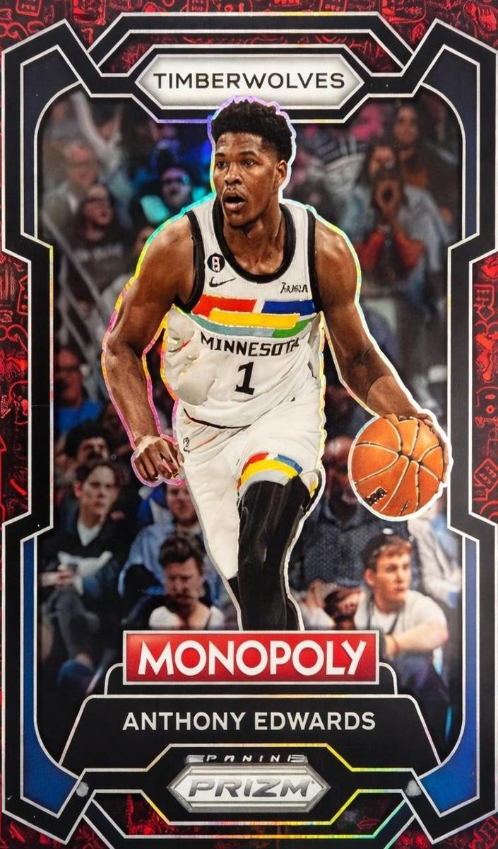 2023 Panini Prizm Monopoly Basketball Monopoly Red Pattern Anthony Edwards #52