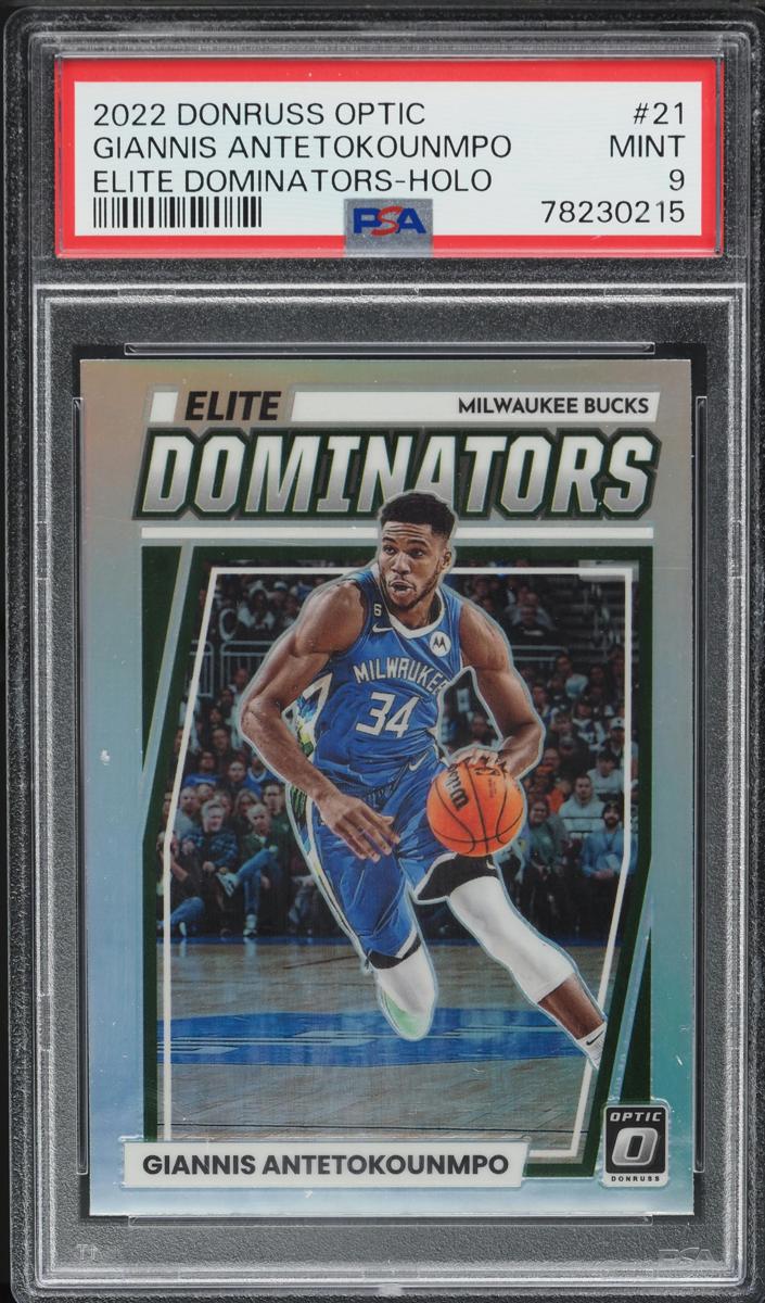 2022 Donruss Optic Basketball Holo Giannis Antetokounmpo #21 PSA 9