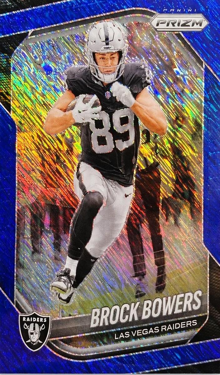 2025 Panini Prizm Football Blue Shimmer Brock Bowers #6