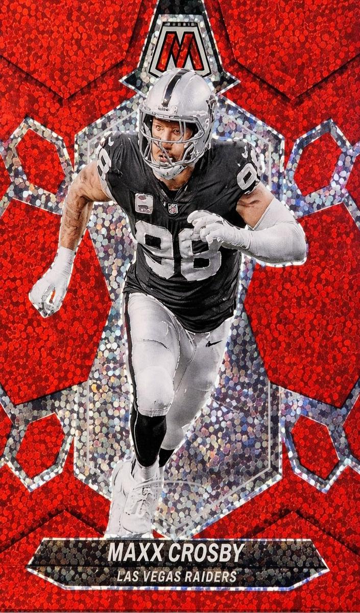 2024 Panini Mosaic Football Red Sparkle Maxx Crosby #118